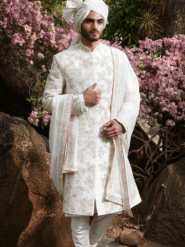 Classic White Sherwani