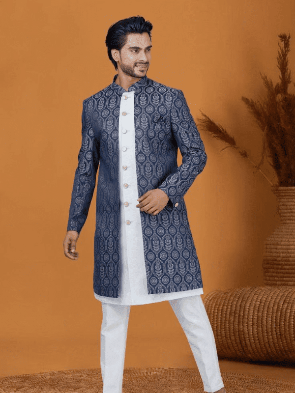 Navy Bandhgala Set Sherwani