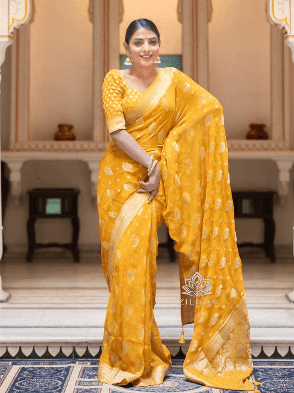 Crimson Banarasi Silk Saree